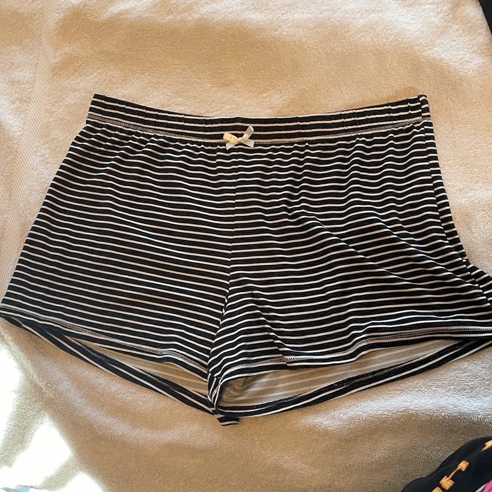 Black and White Striped Shorts